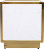 Glitz Chic Contemporary End Table with Sleek Gold Base - Perfect Accent for Modern Living Spaces