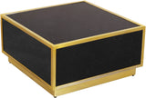 Glitz Contemporary Coffee Table with Elegant Gold Metal Base and Stylish Faux Marble Top Design