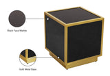 Glitz Chic Contemporary End Table with Sleek Gold Base - Perfect Accent for Modern Living Spaces