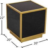 Glitz Chic Contemporary End Table with Sleek Gold Base - Perfect Accent for Modern Living Spaces