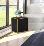 Glitz Chic Contemporary End Table with Sleek Gold Base - Perfect Accent for Modern Living Spaces