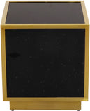 Glitz Chic Contemporary End Table with Sleek Gold Base - Perfect Accent for Modern Living Spaces
