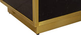 Glitz Chic Contemporary End Table with Sleek Gold Base - Perfect Accent for Modern Living Spaces