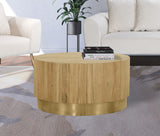 Acacia Wood Coffee Table with Stunning Grain Design and Sturdy Metal Base for Modern Living Spaces