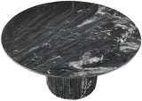 Genoa Coffee Table: Handcrafted Marble Elegance with Unique Veining and Art Deco Fluted Base Masterpiece