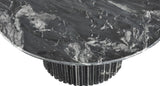 Genoa Coffee Table: Handcrafted Marble Elegance with Unique Veining and Art Deco Fluted Base Masterpiece