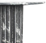 Genoa Coffee Table: Handcrafted Marble Elegance with Unique Veining and Art Deco Fluted Base Masterpiece