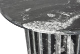 Genoa Dining Table - Handcrafted Marble Elegance with Unique Veining and Art Deco Fluted Base Design