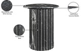 Genoa End Table - Handcrafted Marble Design with Unique Veining, Elegant Art Deco Statement Piece