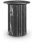 Genoa End Table - Handcrafted Marble Design with Unique Veining, Elegant Art Deco Statement Piece
