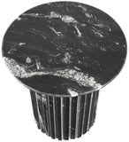 Genoa End Table - Handcrafted Marble Design with Unique Veining, Elegant Art Deco Statement Piece