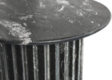 Genoa End Table - Handcrafted Marble Design with Unique Veining, Elegant Art Deco Statement Piece