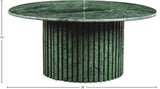 Genoa Coffee Table: Handcrafted Marble Elegance with Unique Veining and Art Deco Fluted Base Masterpiece
