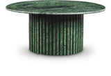 Genoa Coffee Table: Handcrafted Marble Elegance with Unique Veining and Art Deco Fluted Base Masterpiece