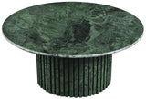 Genoa Coffee Table: Handcrafted Marble Elegance with Unique Veining and Art Deco Fluted Base Masterpiece
