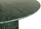 Genoa Dining Table - Handcrafted Marble Elegance with Unique Veining and Art Deco Fluted Base Design