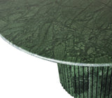Genoa Dining Table - Handcrafted Marble Elegance with Unique Veining and Art Deco Fluted Base Design