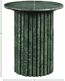 Genoa End Table - Handcrafted Marble Design with Unique Veining, Elegant Art Deco Statement Piece