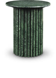 Genoa End Table - Handcrafted Marble Design with Unique Veining, Elegant Art Deco Statement Piece