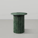 Genoa End Table - Handcrafted Marble Design with Unique Veining, Elegant Art Deco Statement Piece