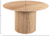 Genoa Dining Table - Handcrafted Marble Elegance with Unique Veining and Art Deco Fluted Base Design