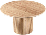Genoa Dining Table - Handcrafted Marble Elegance with Unique Veining and Art Deco Fluted Base Design
