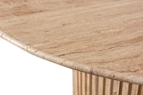 Genoa Dining Table - Handcrafted Marble Elegance with Unique Veining and Art Deco Fluted Base Design