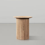 Genoa End Table - Handcrafted Marble Design with Unique Veining, Elegant Art Deco Statement Piece