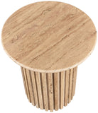 Genoa End Table - Handcrafted Marble Design with Unique Veining, Elegant Art Deco Statement Piece
