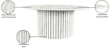 Genoa Coffee Table: Handcrafted Marble Elegance with Unique Veining and Art Deco Fluted Base Masterpiece