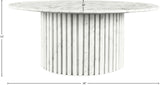 Genoa Coffee Table: Handcrafted Marble Elegance with Unique Veining and Art Deco Fluted Base Masterpiece