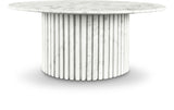 Genoa Coffee Table: Handcrafted Marble Elegance with Unique Veining and Art Deco Fluted Base Masterpiece