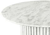 Genoa Coffee Table: Handcrafted Marble Elegance with Unique Veining and Art Deco Fluted Base Masterpiece