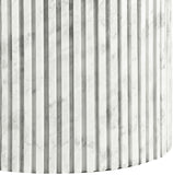 Genoa Coffee Table: Handcrafted Marble Elegance with Unique Veining and Art Deco Fluted Base Masterpiece