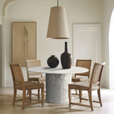 Genoa Dining Table - Handcrafted Marble Elegance with Unique Veining and Art Deco Fluted Base Design