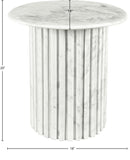 Genoa End Table - Handcrafted Marble Design with Unique Veining, Elegant Art Deco Statement Piece