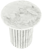 Genoa End Table - Handcrafted Marble Design with Unique Veining, Elegant Art Deco Statement Piece