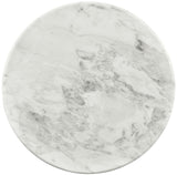 Genoa End Table - Handcrafted Marble Design with Unique Veining, Elegant Art Deco Statement Piece