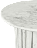 Genoa End Table - Handcrafted Marble Design with Unique Veining, Elegant Art Deco Statement Piece