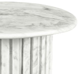 Genoa End Table - Handcrafted Marble Design with Unique Veining, Elegant Art Deco Statement Piece