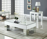Lainy Mirrored Coffee Table - Chic Contemporary Design with Bold Geometric Style for Modern Living Spaces