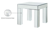 Lainy Mirrored End Table - Striking Contemporary Design with Geometric Charm for Modern Spaces