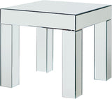 Lainy Mirrored End Table - Striking Contemporary Design with Geometric Charm for Modern Spaces