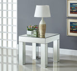 Lainy Mirrored End Table - Striking Contemporary Design with Geometric Charm for Modern Spaces