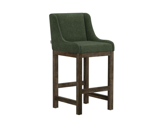 Upholstered Barstool with Wooden Frame & Base | Modern Kitchen Seating