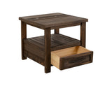 1 Drawer End Table - Dutton Rustic Cottage Style Wood Furniture