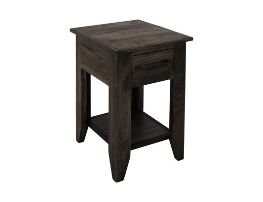 1 Drawer 1 Shelf Chairside Table Dark Teak Occasional Tables