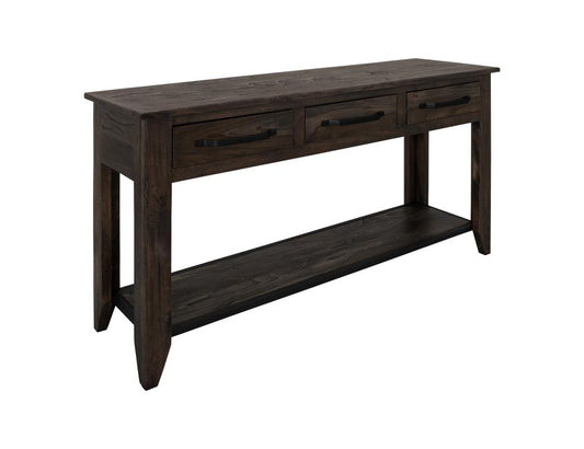 3 Drawer 1 Shelf Sofa Table - Dark Teak Occasional Table