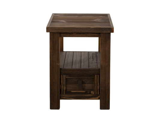 1 Drawer Chairside Table - Dutton Rustic Cottage Style