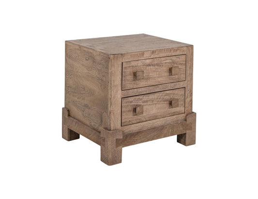 2 Drawer Nightstand - Modern Rustic Mango Wood | Atenas